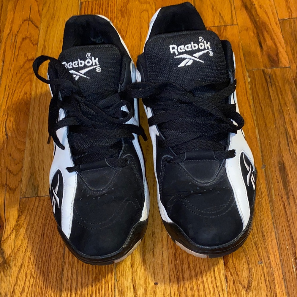 Reebok Men's Athletic Black and White Shoes